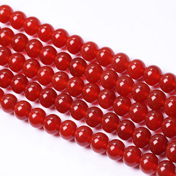 Vintage Red Natural Stone Beads Diy Funny Creative For Jewelry Making Bracelets Necklaces Charms CraftsBabody 6 8 10 12 14 mm