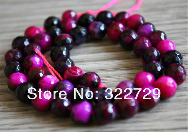 8 10 12mm Faceted Loose Nature Agate Beads Fit for Bracelet Making DIY Jewelry Nature Gem Semi-precious Stone beads