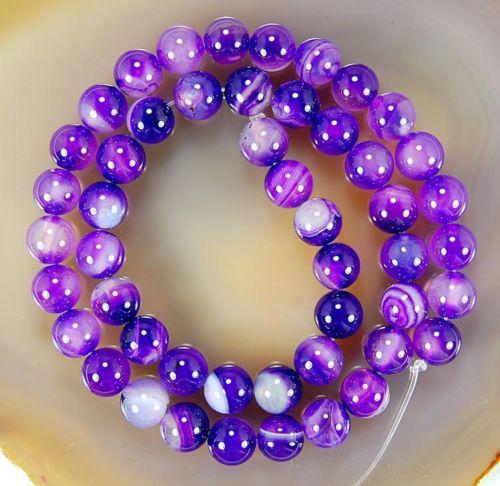 semi-finished products 8mm Purple Agate Onyx Round Loose Bead string 15 inches