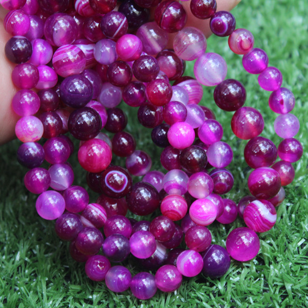 1 Strand Necklace Bracelet DIY Beads Accessories Purple Red Natural Agate Stone Loose Beads for Jewelry Making