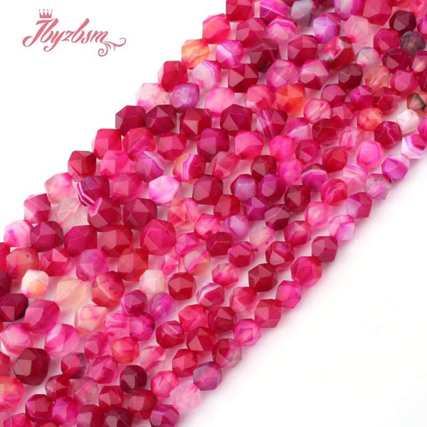 6,8mm Faceted Plum Banded Stripe Agates Bead Natural Stone Beads For DIY Necklace Breacelts Jewelry Making 15