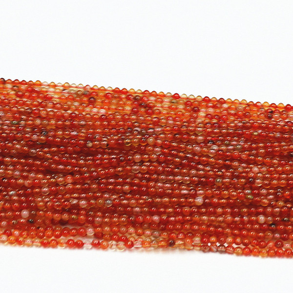 DIY semi-finished products excellent quality 5 strands natural red agat carnelian onyx 3mm loose Beads 15inch