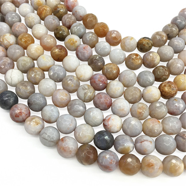 Australian Agate Faceted Beads, 8mm 10mm Round Beads,Wholesale Gemstone Beads,15.5inch,Full Strand ,Hole 1mm