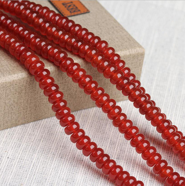 Natural red Agate Rondelle Spacer Beads gemstone Loose Beads For Bracelet DIY Jewelry Making more size for choice