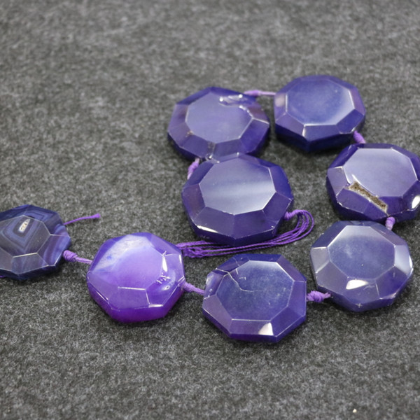 8pcs/1Strand Purple Druzy Agate Gemstone Beads, Natural Slice Slab Drusy Druzy Agate Necklace Pendant Connector Jewelry Making Wholesale