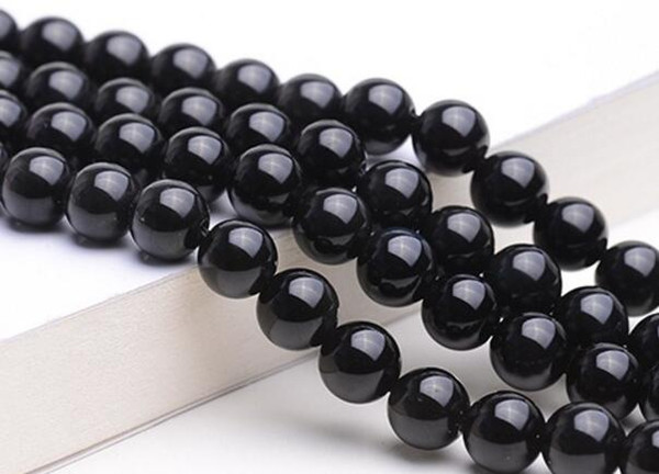 Black agate DIY bracelet necklace string beads, beads diameter 4mm-12mm