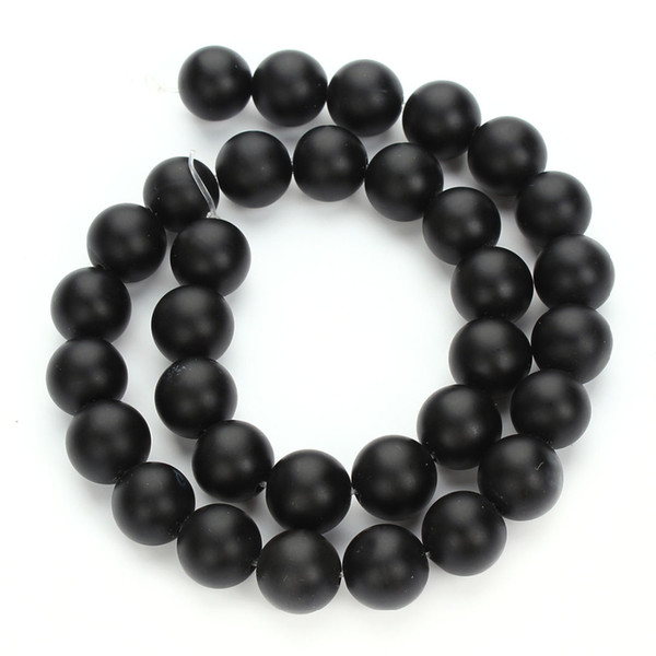 Matt Black 4mm 6mm 8mm 10mm Agate Round Natural Stone Loose Beads for Jewelry Making DIY Bracelets Necklaces for Birthday Gift