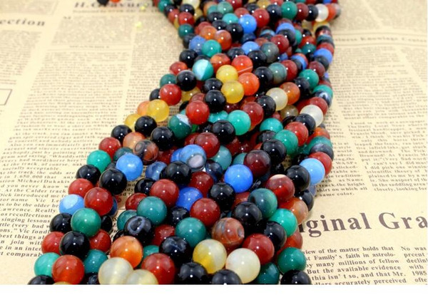 Hot sale newest colorful agate beads 8mm Natural stone loose beads beaded DIY jewelry accessories fit necklace bracelet material nice bead