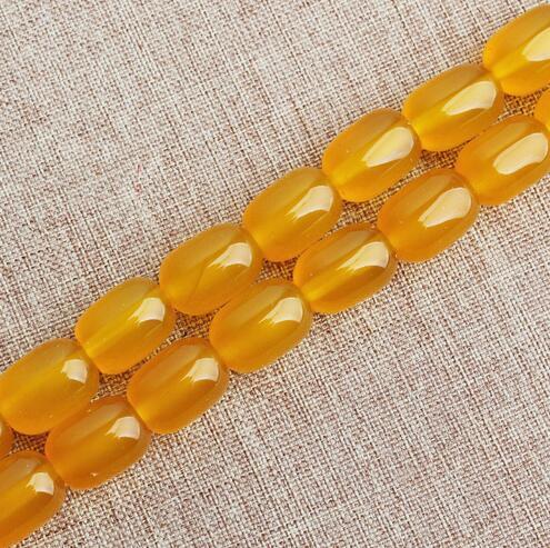 about 15 Inch Yellow Oval Smooth Loose Agate Stone Barrel Beads gemstone Loose Beads For Bracelet Jewelry Making more colors for choice