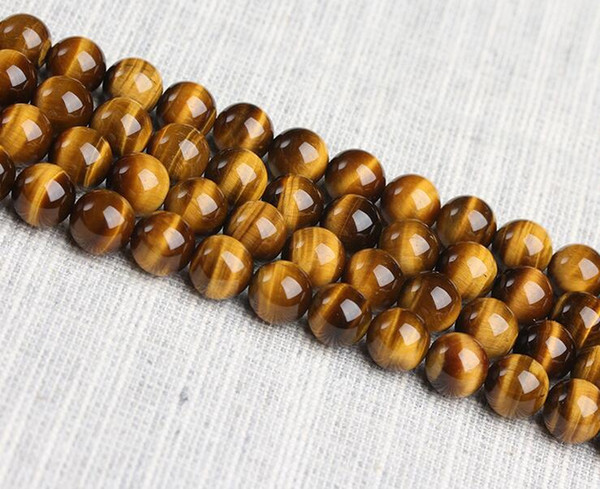 8mm 5A Round Natrual yellow tiger eye Beads gemstone Loose Beads For Bracelet DIY Jewelry Making