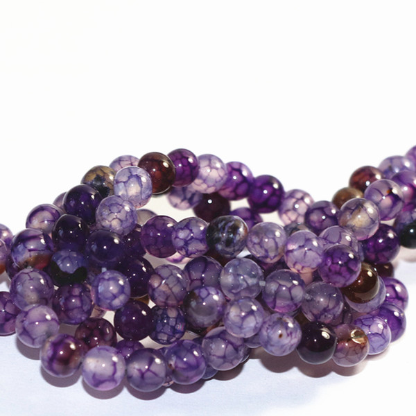 DIY semi-finished products Popular purple dragon vein agat natural stone carnelian onyx 6mm 8mm 10mm 12mm round loose beads 15 inches