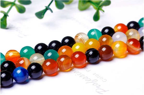 Natural colorful agate loose beads crystal semi-finished loose beads wholesale DIY handmade bead accessories