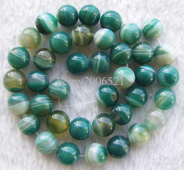 DIY semi-finished products Green Veins Agate Round Shape Beads 10mm 15inches