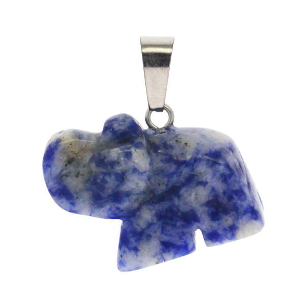 Exquisite natural gemstone pendant elephant shape agate stone 12 mixcolor gemstone pendant set