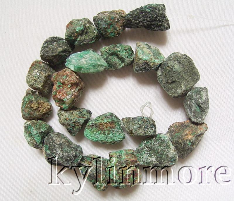 8SE08186a 17mm-25mm Azurite Malachite Rough Nugget Beads 15.5