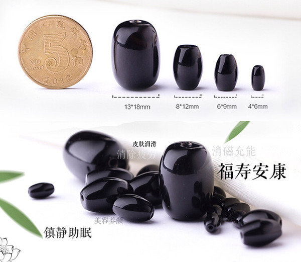 20Pcs/lot black pearl barrel beads Ma Naomi natural black onyx bead diy bracelet jewelry accessories Free shiping