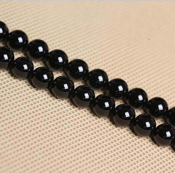 Round Natrual black agate stone Beads gemstone Loose Beads For Bracelet Jewelry Making more colors for choice