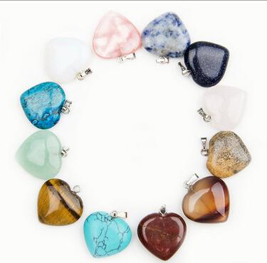 2017 new lady love hearts blending natural stone pendant wholesale factory direct