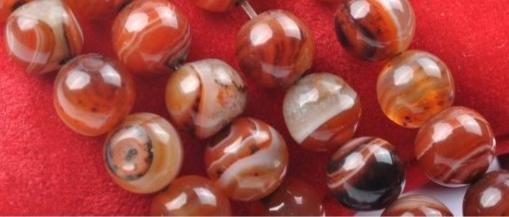 40pcs 10mm Natural agate stripe Loose beads