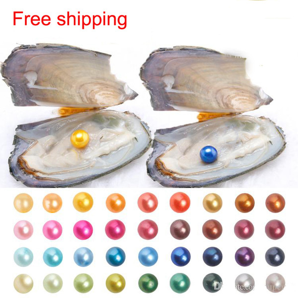 Wholesale 2018 Akoya Pearl Oyster Round 6-8mm Colors freshwater natural Cultured in Fresh Oyster Pearl Mussel Supply