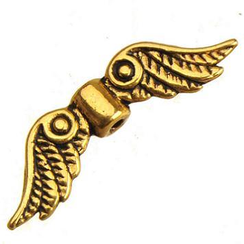 jewelry findings angel wings beads spacers bracelets necklaces handmade making diy vintage silver gold flat metal 23*6mm 500pcs free ship