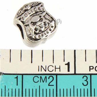 Pandora Beads Charms For European Bangles Necklace Pendant Police Officer Cards Big Hole Retro Silver Metal Jewelry Findings 12*11*8mm 50pcs