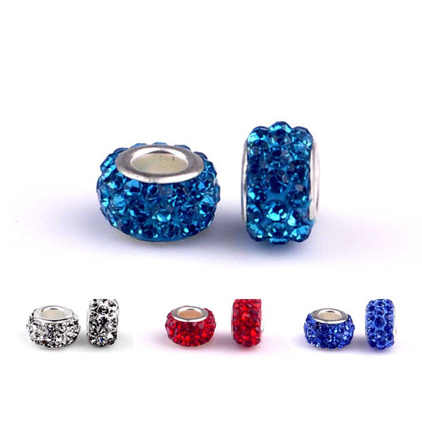 Big Hole Loose Beads crystal charms For Pandora DIY Jewelry Bracelet