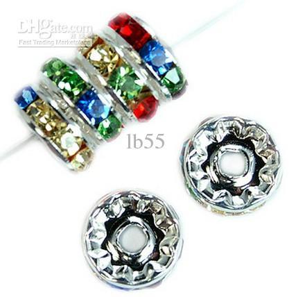 Cheap! free shipping 500pcs/lot 10mm crystal Spacer Wave Rondelle Spacer Balls Beads Silver Plated Beads Jewelry