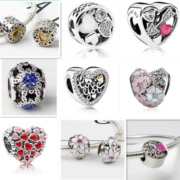 2017 NEWEST 10 KINDS 30/pcs lot Authentic 925 Sterling Silver HOT SALES charms beads Fits European Ale Charm Bracelets freeshipping