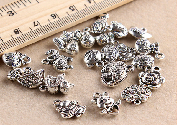 DIY Silver Bracelet Accessories Pendant Crystal Jewelry Silver Pendant All-match Solid Material