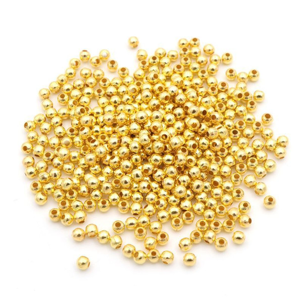 500pcs 3mm Silver Gold Color Ball Spacer Loose Seed Metal Beads For Jewelry Making Beadwork Needlework Diy Accessories Wholesale