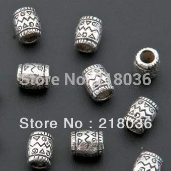 200Pcs Tibetan Silver Art Design Barrel Beads Charm For Bracelet Necklace Fashion Jewelry Making DIY Accessories Girls Bijoux C1086