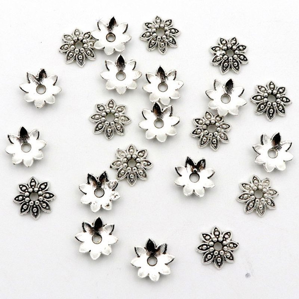 100Pcs 8 Petals Flower Bead Caps for Jewelry Making Diy Bracelet Accessories Component