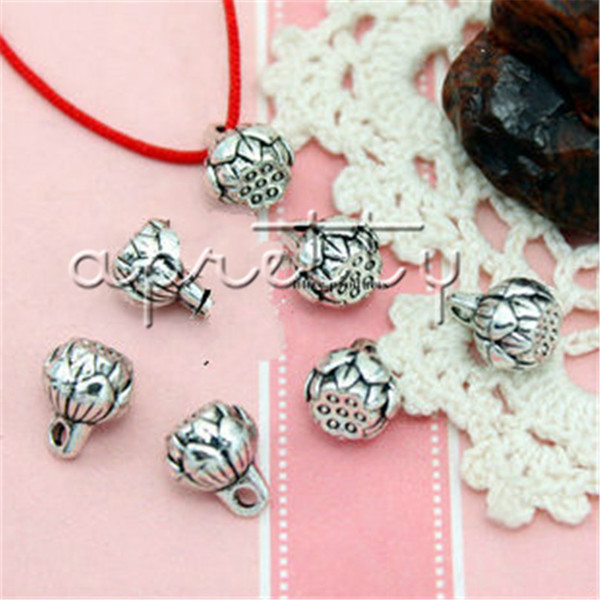 10 Pcs Alloy Space Pendant Beads Lotus Seedpod Shape Lovely Design DIY Gift for Men/Women Jewelry Trendy Handmade Accessories