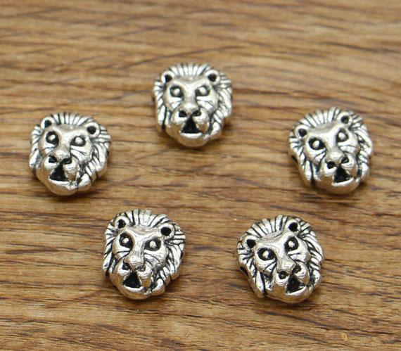 Leopard Beads Spacers Charms 1mm Centered Hole Beads 100pcs/lot Animal Beads Antique Silver Tone 11x12mm 2014