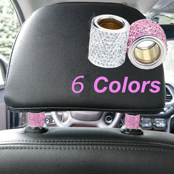 Charms alloy Crystal car Headrest Decoration Diameter:23mm; Inside Diameter:14mm; Height:23mm Bling Rhinestone Interior Accessories