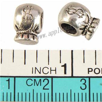 Vintage Silver big Hole Beads Pandora Charms Bangles DIY US Dollar Purse Bag Loose Slider Metal Jewelry Findings 2016 New Arrive 11mm 100pcs