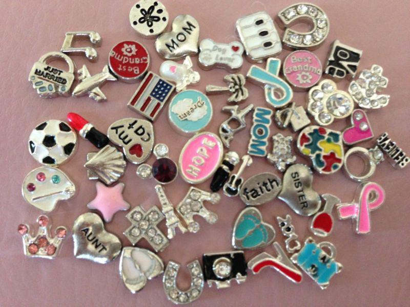 50pcs mixed 30 styles Floating Charm for Floating Charm Locket