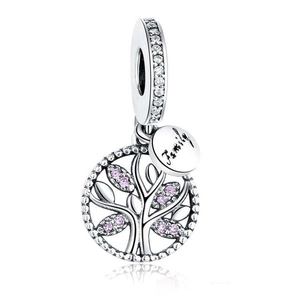 Family Tree Charms Beads Cubic Zircon Pendant fit Bracelet Necklace Bangle bracelets necklaces Women womens Jewelry cheap price