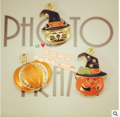 Diy halloween pumpkin alloy beads 2018 new pumpkin hats alloy loose beads for necklaces bracelets 2