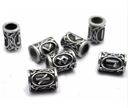 Trendy Alloy 24pcs/lot Different Viking Rune Beard Spacer Beads Charms Bracelets For Women Men Necklace Pendant Findings Free DHL D344S