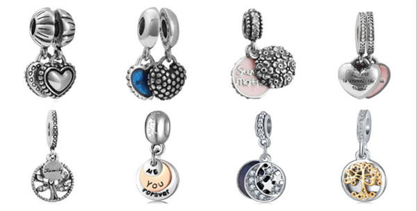 Wholesale Mixed Loose Silver Beads Charm EnamelAnna Belle Cinderella Pendant Beads Fit Women Pandora Bracelet Bangle Diy Jewelry KKA1170