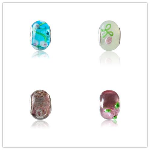 New alloy beads drops Retro Big Hole beads natural glass crystal transparent ceramics Style For DIY Bracelet jewelry