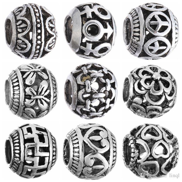 MIX01 Silver Plated And Crystal Loose Beads charms Fit Pandora Charm European DIY Luxurious Women Jewelry Bracelet&Necklace