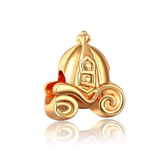 Cinderella Gold Pumpkin Carriage European Beads Accessories Fit Pandora Charms for Bracelets Wholesale for Girls Best Friends Women Mom