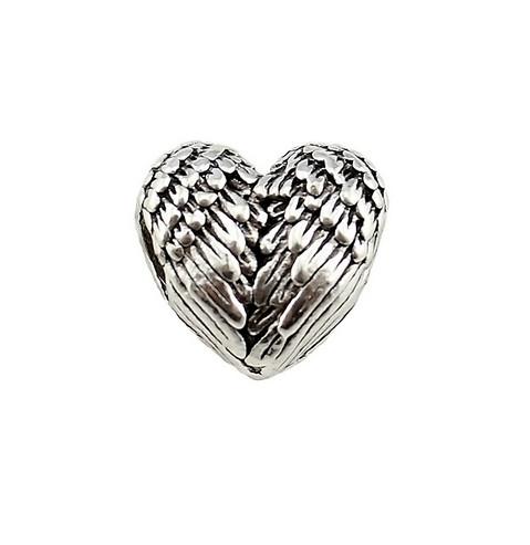 100pcs/lot alloy Heart Angel Wings Beads Spacer Bead Charms Antique Sliver Plated for Jewelry DIY Making 11x11.5mm Hole:4.5mm