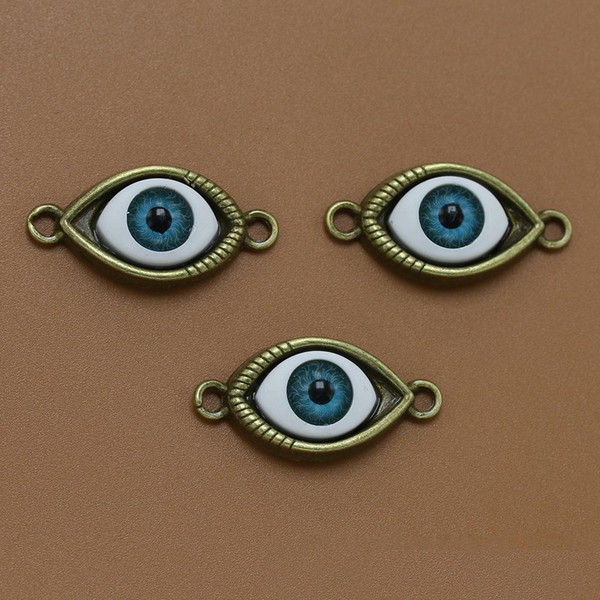 3 Colors Turkey Eye Metal Antiqued Charms DIY Jewelry for Necklace Bracelet Keyrings Loose Bead Xmas Gifts