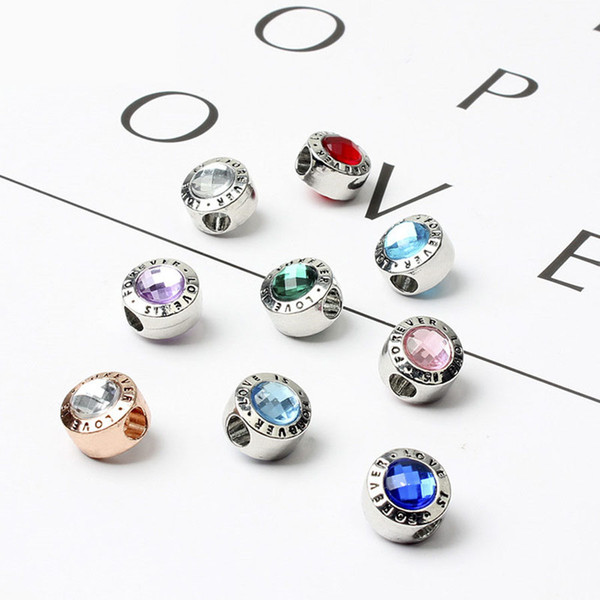 Free shipping new occident style colorful crystal beads gifts for friends beloved fit pandora charms women men diy bracelet jewelry ZY020