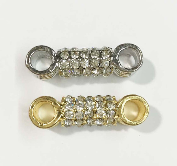 alloy two holes pave stone beads