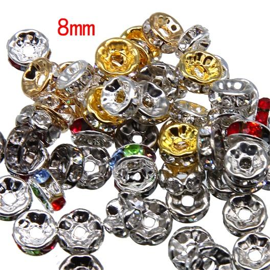 Drill ring jewelry accessory 8mm flat edge Flat spacer wheel ring jewelry bracelet necklace accessory diamond